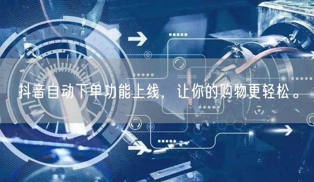 抖音自动下单功能上线，让你的购物更轻松。
