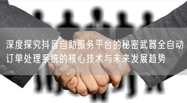 深度探究抖音自助服务平台的秘密武器全自动订单处理系统的核心技术与未来发展趋势